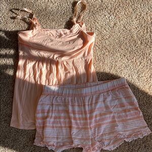 Peach Striped Pajama Set
